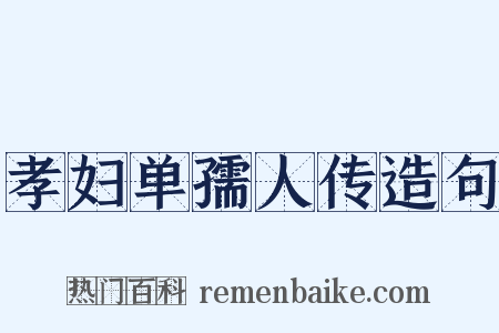 孝妇单孺人传造句是什么意思的图片